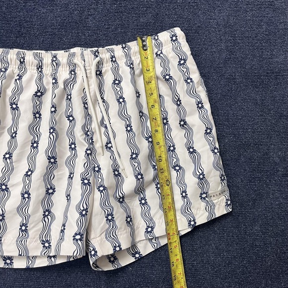 PacSun Swim Trunks Mens‎ XL Blue White Wavy Stripe Floral Lined Shorts Beach - Picture 8 of 11